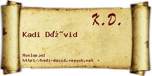 Kadi Dávid névjegykártya
